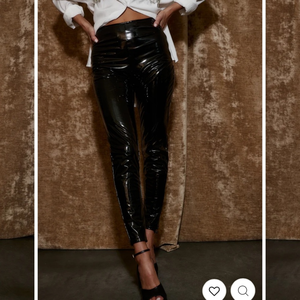 12th Tribe Black Patent Leggings, size L, perfect condition, never worn.